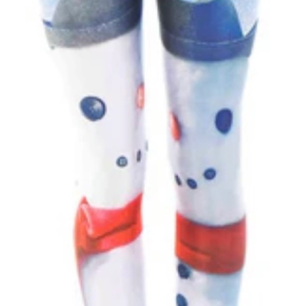 Terez Girls Snowman Leggings, pre-owned; Girls size 8/10 (Medium).